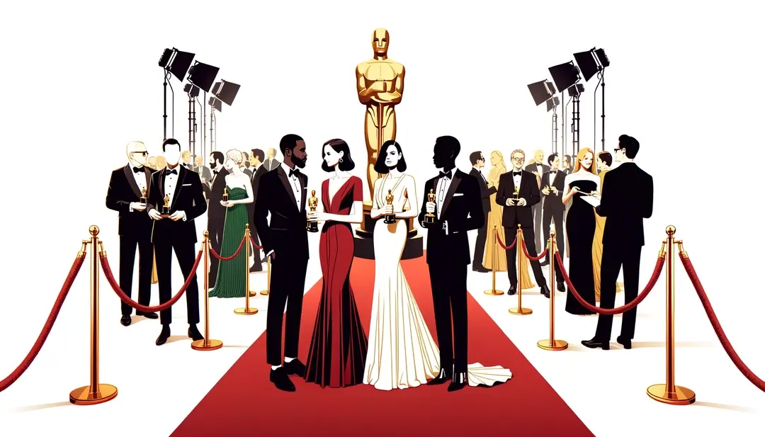 Ilustración minimalista de la ceremonia de los premios Lumières