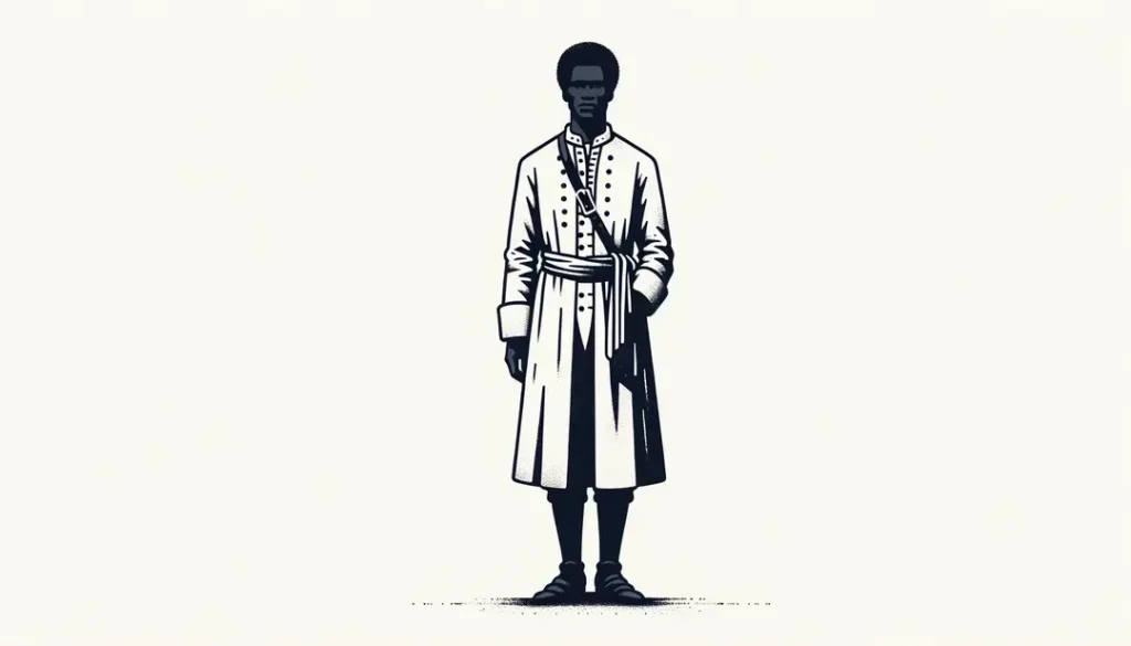Figura africana del siglo XVII representando el impacto sociopolítico del Code Noir en las colonias francesas