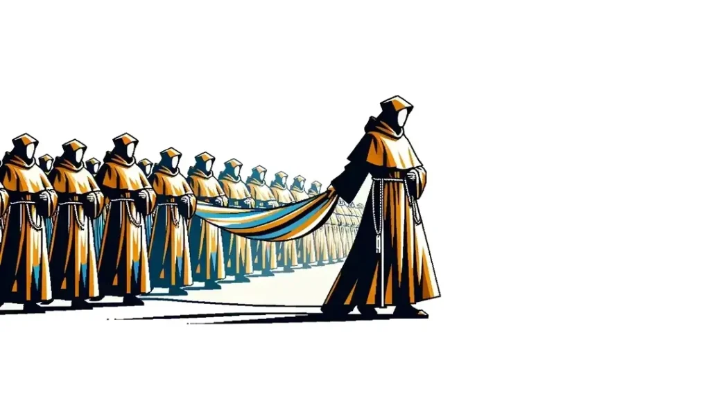 Ilustración de una procesión religiosa en Francia