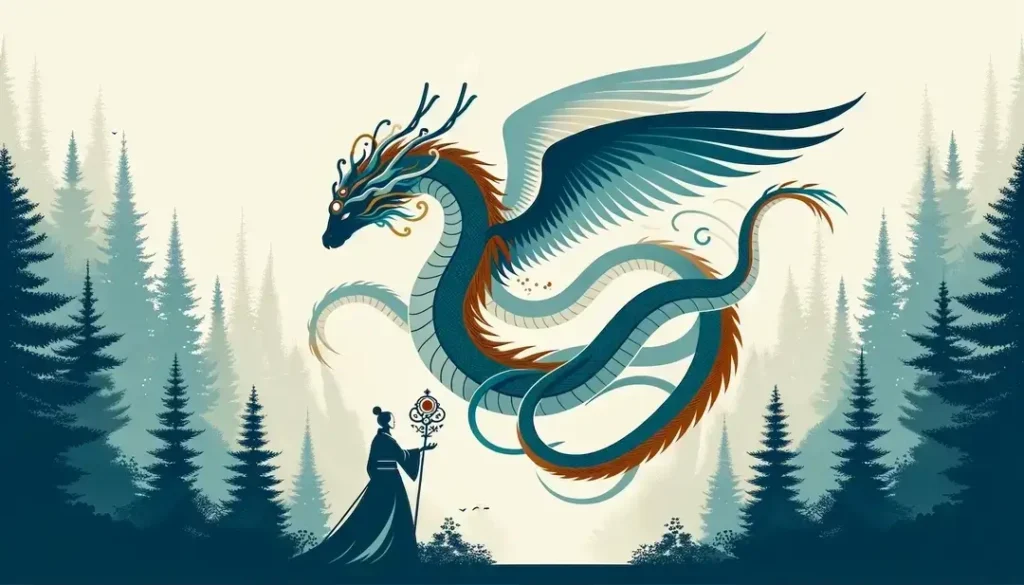 Ilustración del mítico dragón serpentino Vouivre