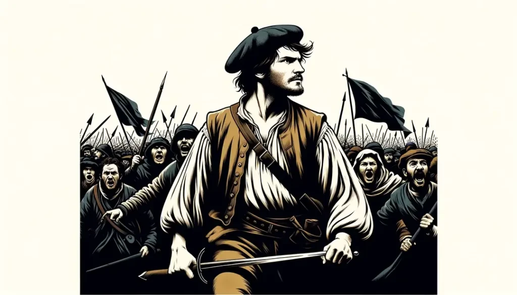 Ilustración de un campesino francés en la revuelta medieval para ¿Qué fue la « Grande Jacquerie »? Eclosión y semántica de la revuelta