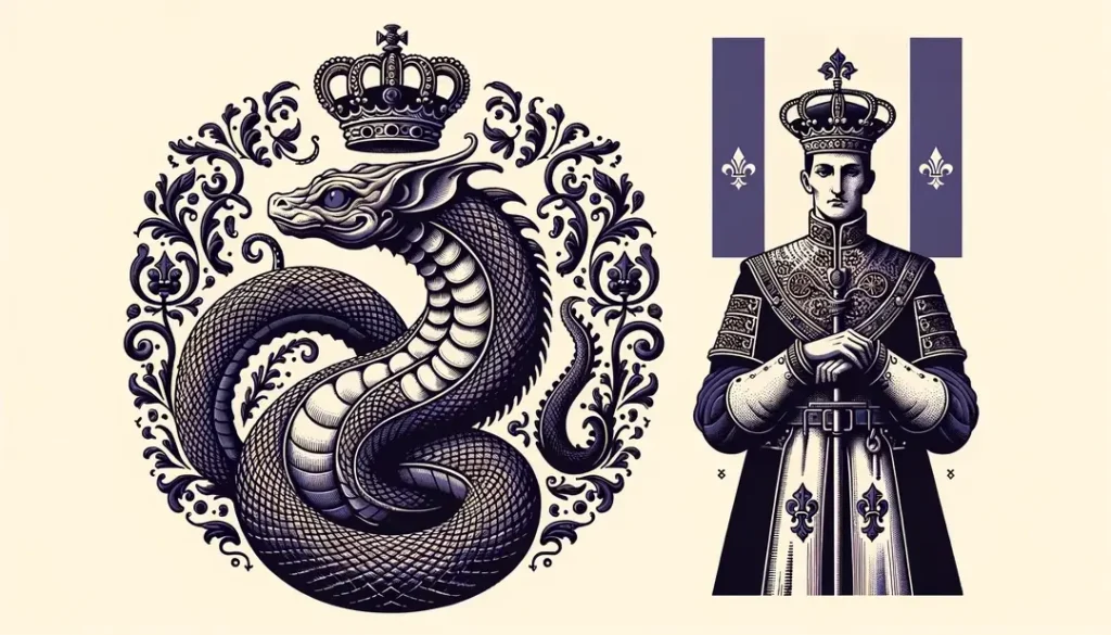 Ilustración de un basilisco en la heráldica francesa