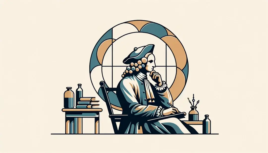 Retrato de Blaise Pascal en actitud contemplativa simbolizando la unión de fe y razón