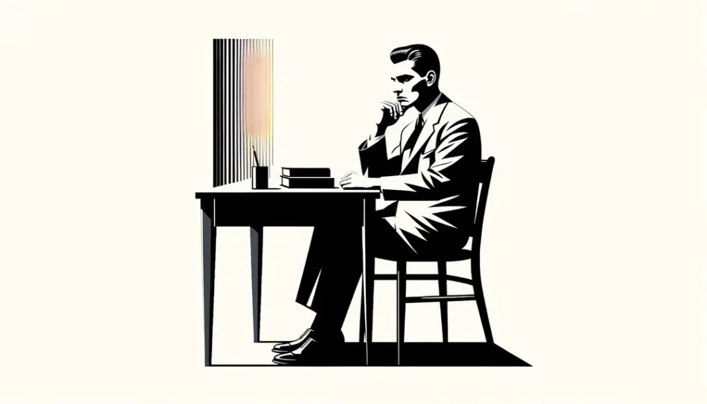 Ilustración minimalista de Jean-Paul Sartre