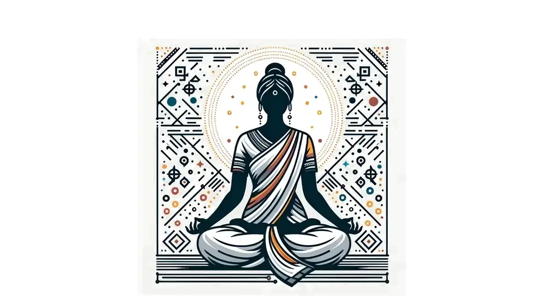 Imagen minimalista de una figura meditando