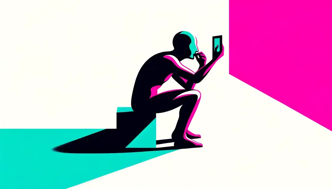 Una figura humana en un entorno minimalista que ilustra la relación entre filosofía y estética