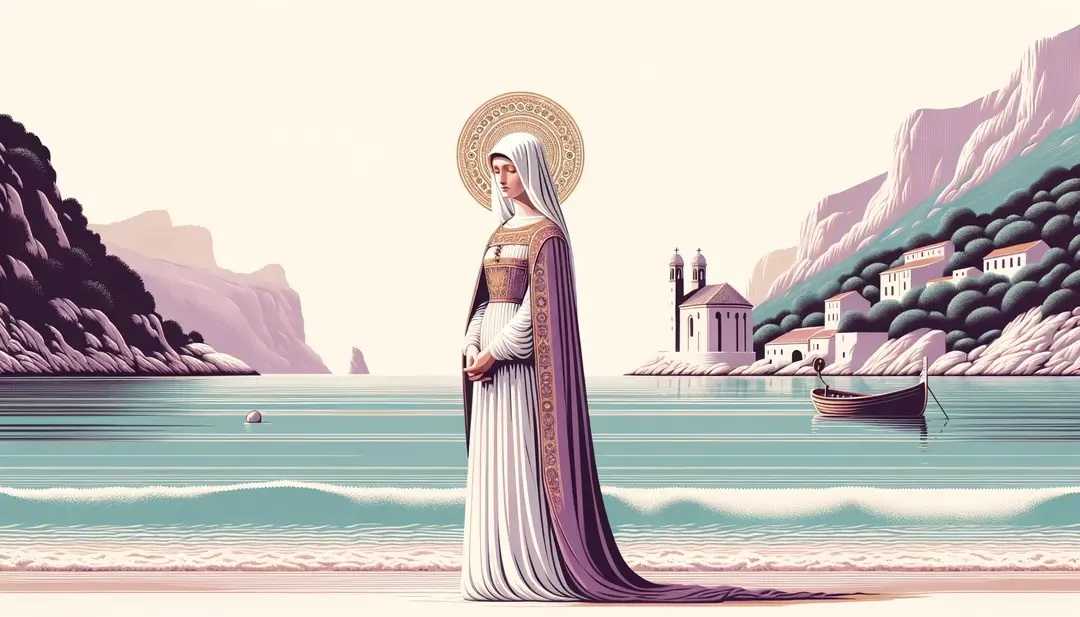 Ilustración minimalista de Santa Devota