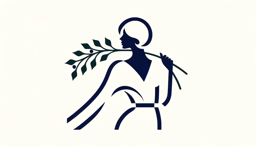 Ilustración de una figura humana sosteniendo muérdago