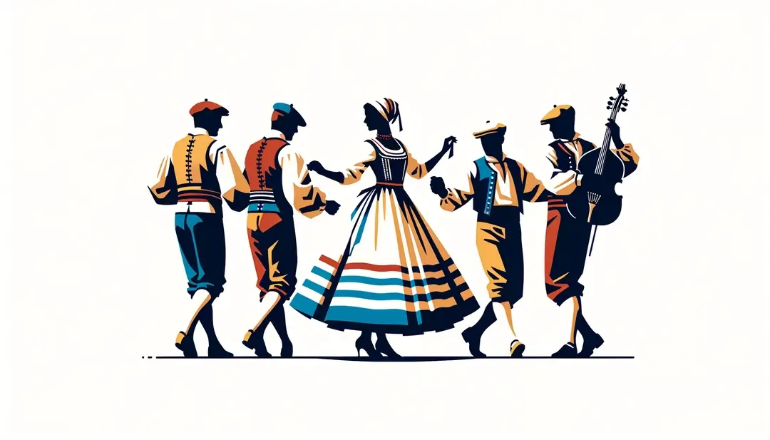Figura danzante realizando la bourrée típica de la cultura auvernesa