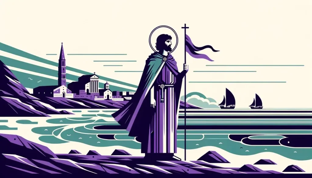 Ilustración minimalista de San Víctor