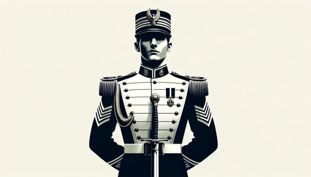 Ilustración de un oficial militar moderno en Francia