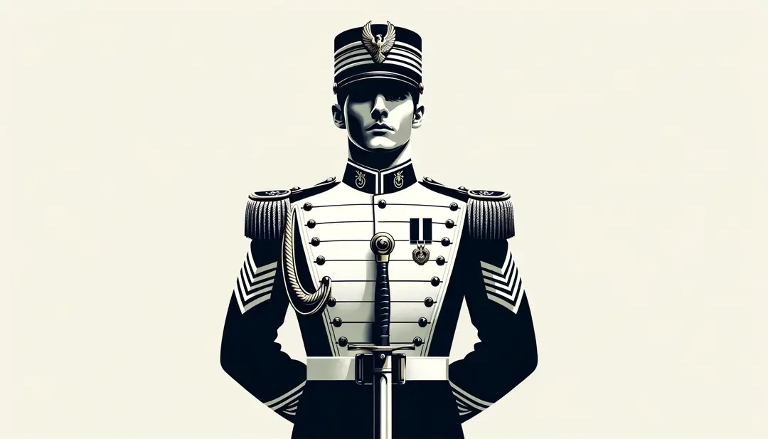 Ilustración de un oficial militar moderno en Francia
